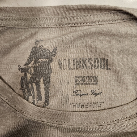 Link Soul Mens Tshirt Beige Cream Logo Size XXL - Picture 5 of 5